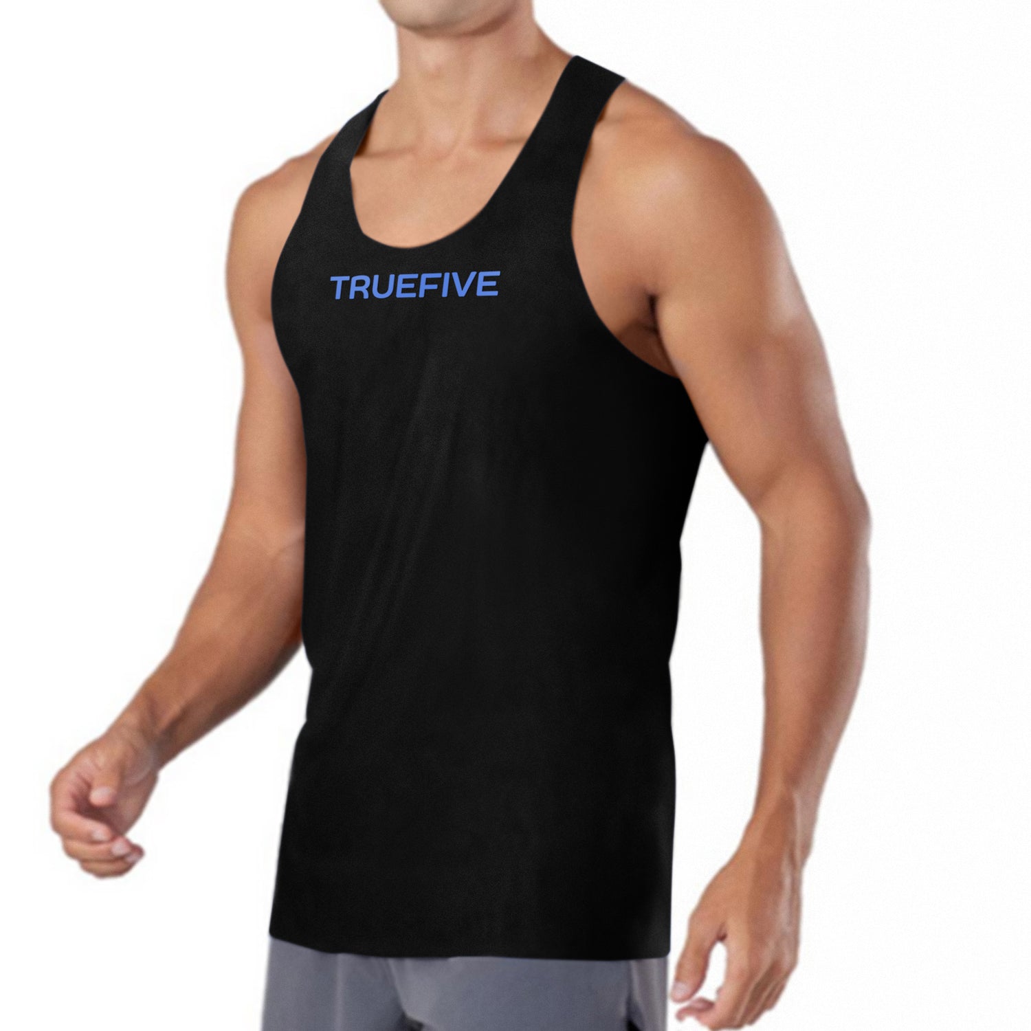 Moisture-Wicking Black Sleeveless Workout Shirt