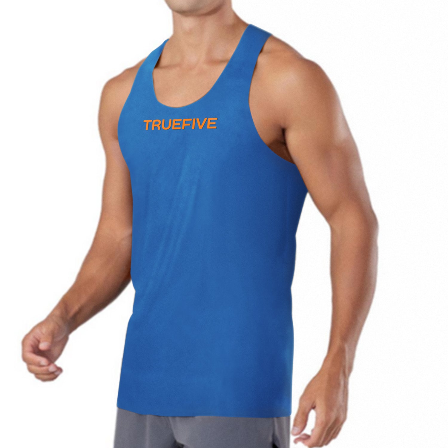 Moisture-Wicking Blue Sleeveless Workout Shirt